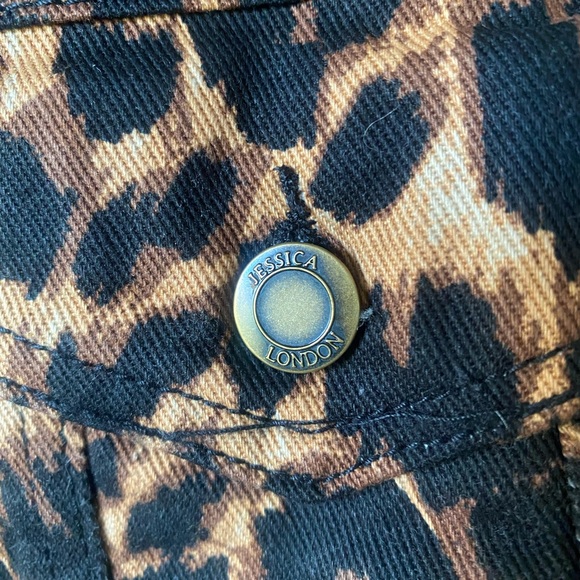 NWT Jessica London Leopard Print Denim Jacket Size 14W - Picture 7 of 8